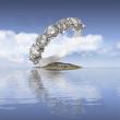 demie alliance diamants or blanc