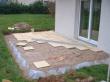 terrasse avec dalles sur lit de sable